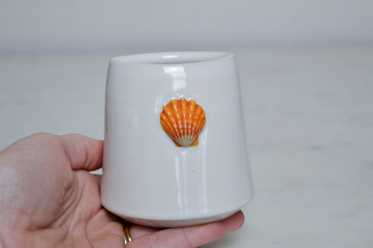 Triangle Vase Sunrise Shell - Orange