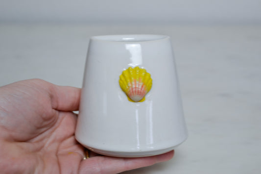 Triangle Vase Sunrise Shell - Yellow