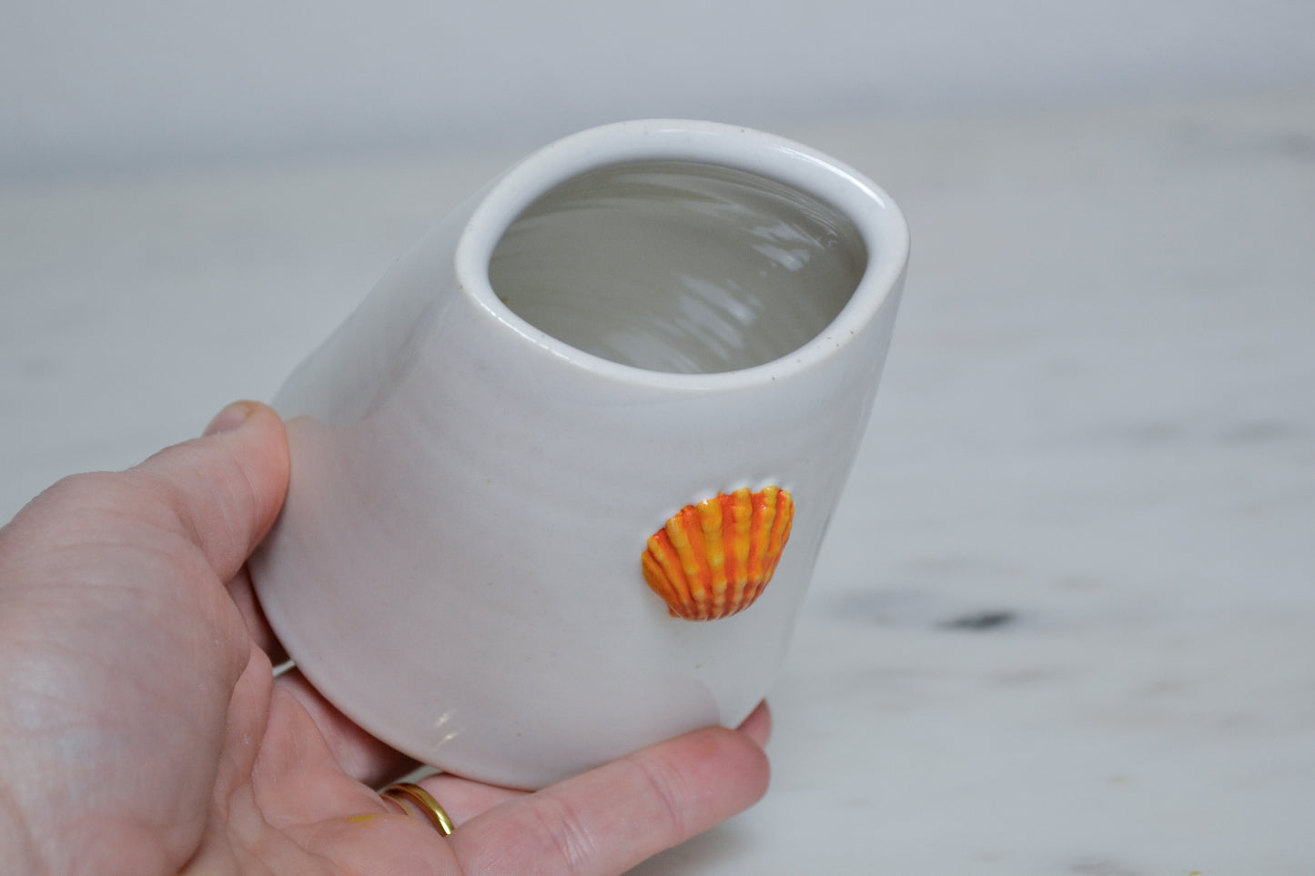 Bud Vase Sunrise Shell - Orange