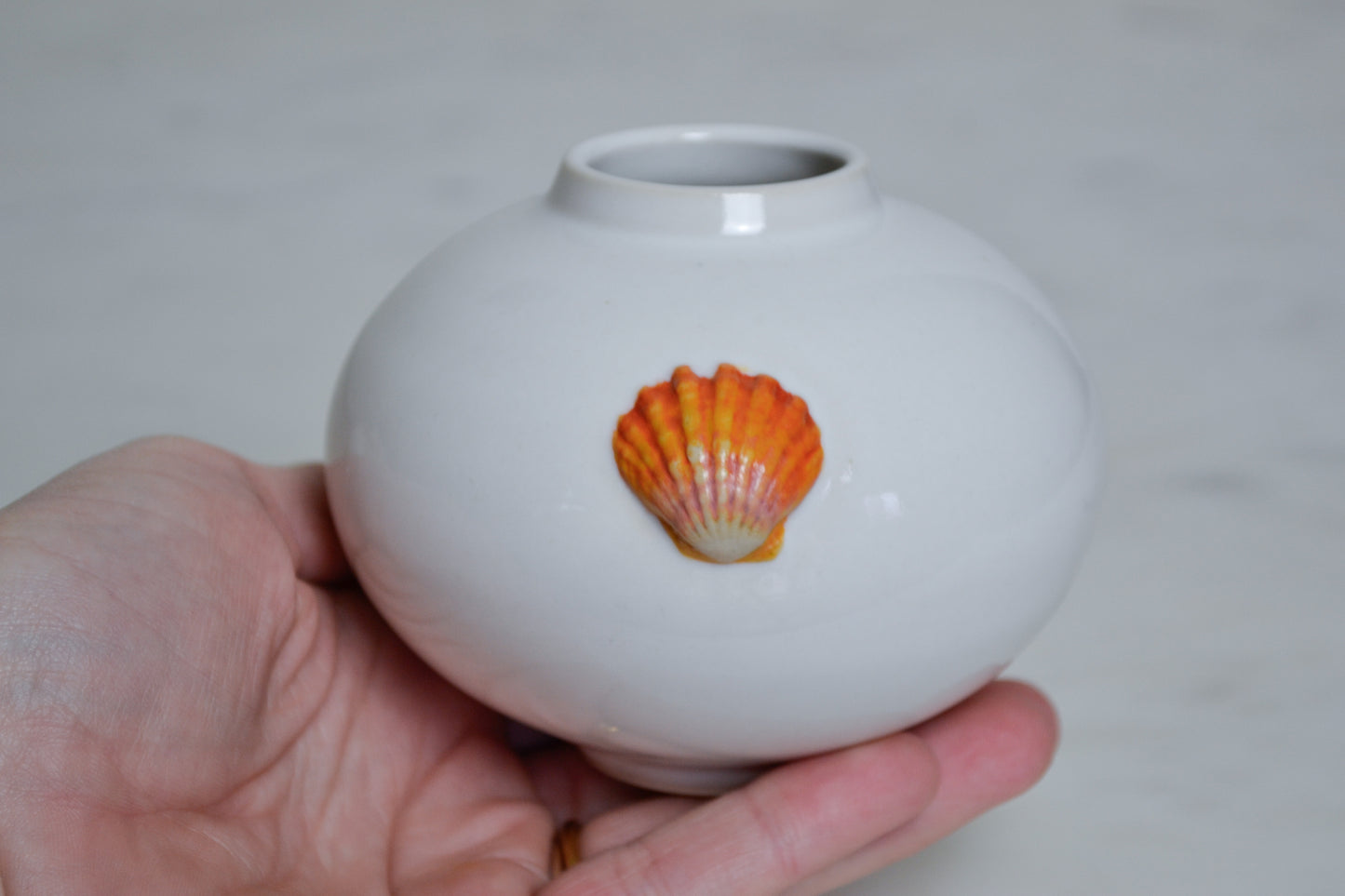 Mini Moon Jar Sunrise Shell - Orange