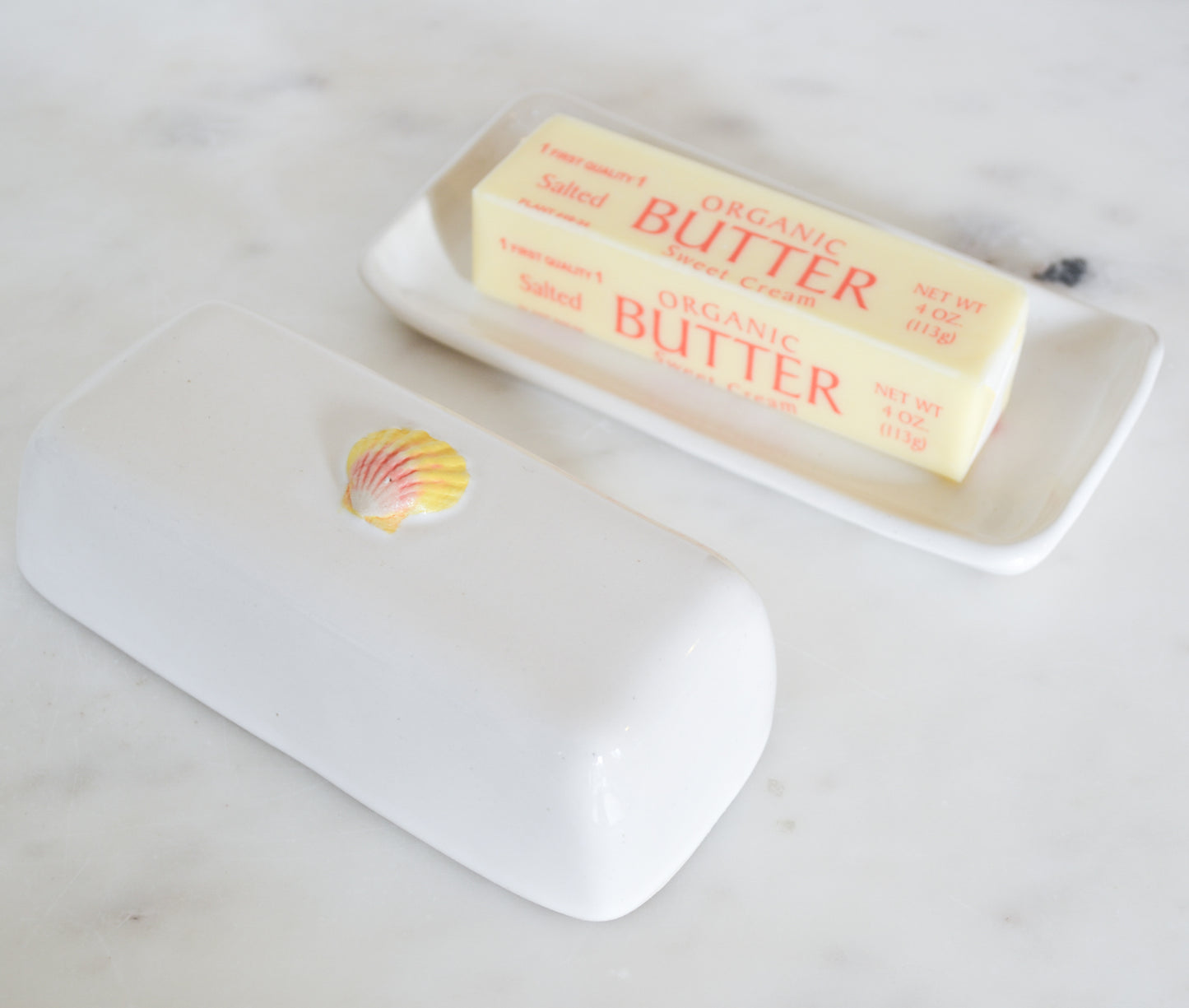 Sunrise Shell Butter Dish