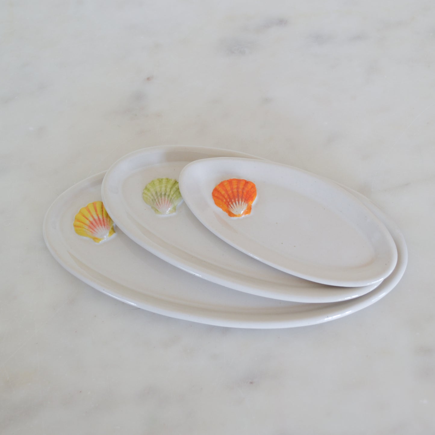 Set of 3 - Sunrise Shell Dishes 1