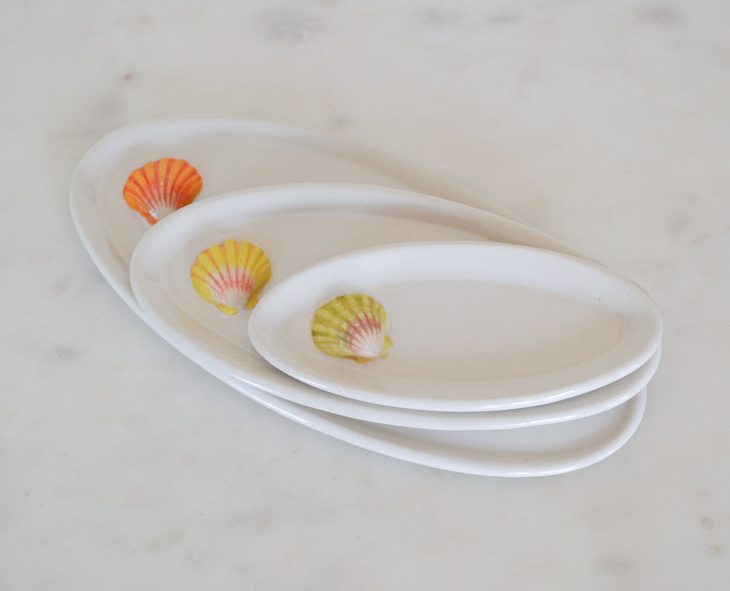 Set of 3 - Sunrise Shell Dishes 2