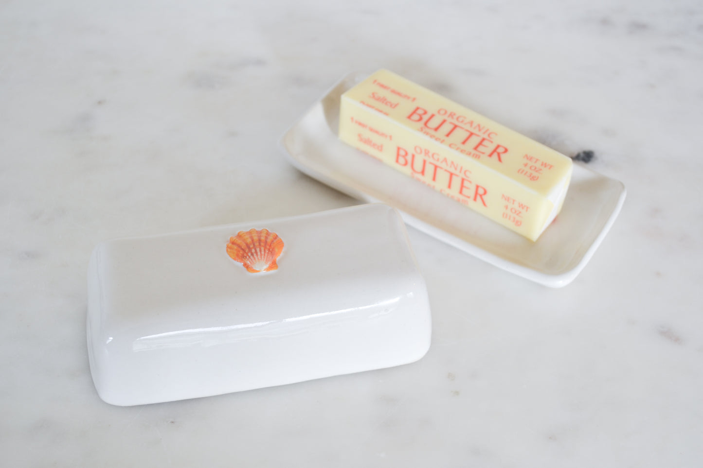 Sunrise Shell Butter Dish