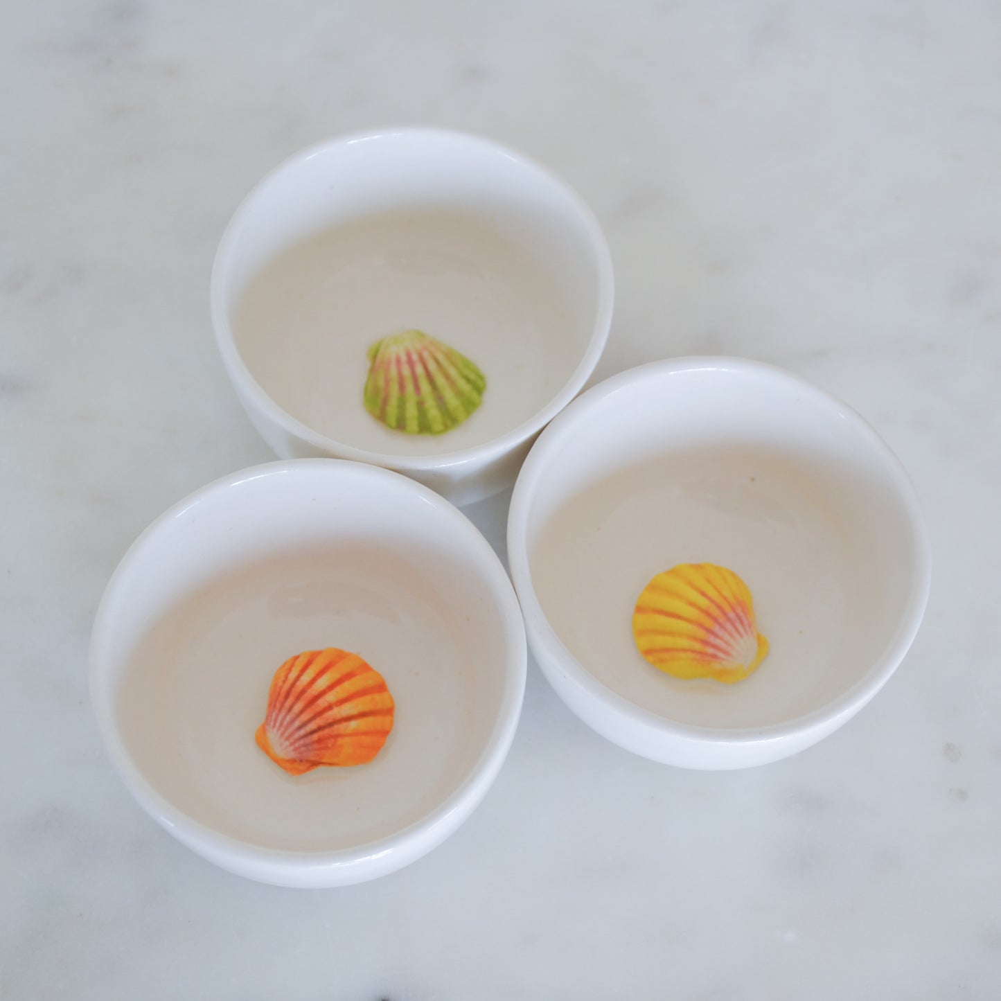 Set of 3 - Sunrise Shell Bowls