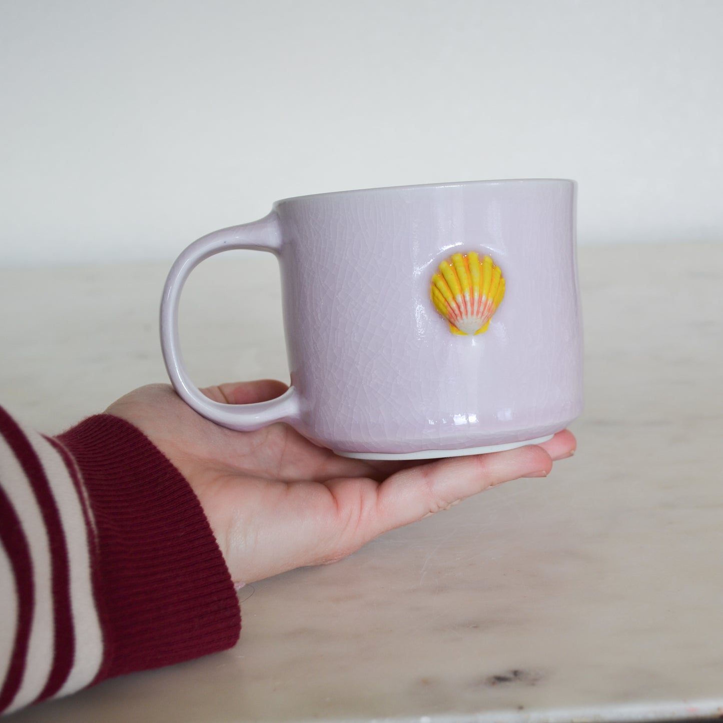 Sunrise Shell Pink Celadon Mug