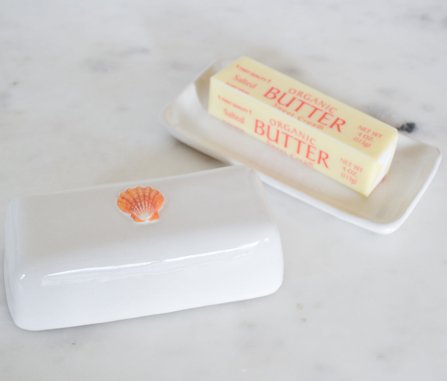 Sunrise Shell Butter Dish